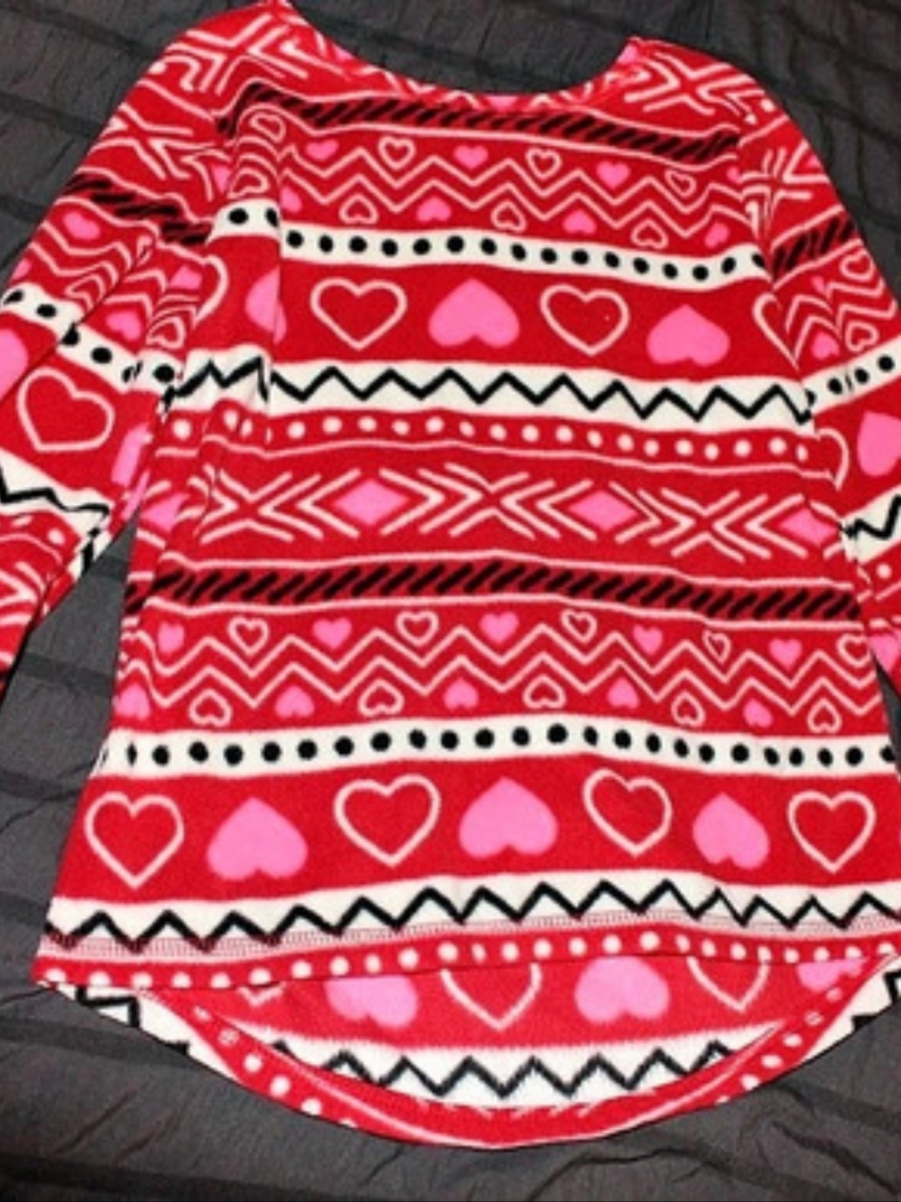 365 Kids from Garanimals Red Heart Print Fleece Top Girls 6